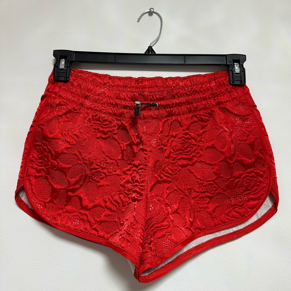 Red Adidas shorts